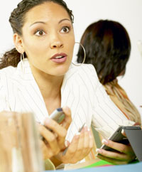 Woman being persuasive