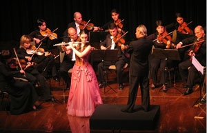 Orchestra with flute soloist