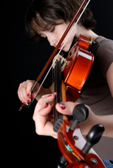 Boy playing violin