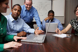 Group meeting with laptops