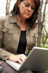 Woman working at laptop