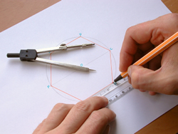 Constructing a hexagon using ruller and compass