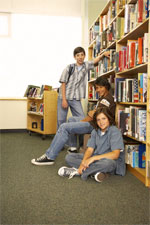 boys in library