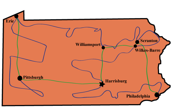 PA Map illustraiting Learning Progressions