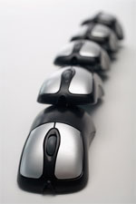 five computer mouses